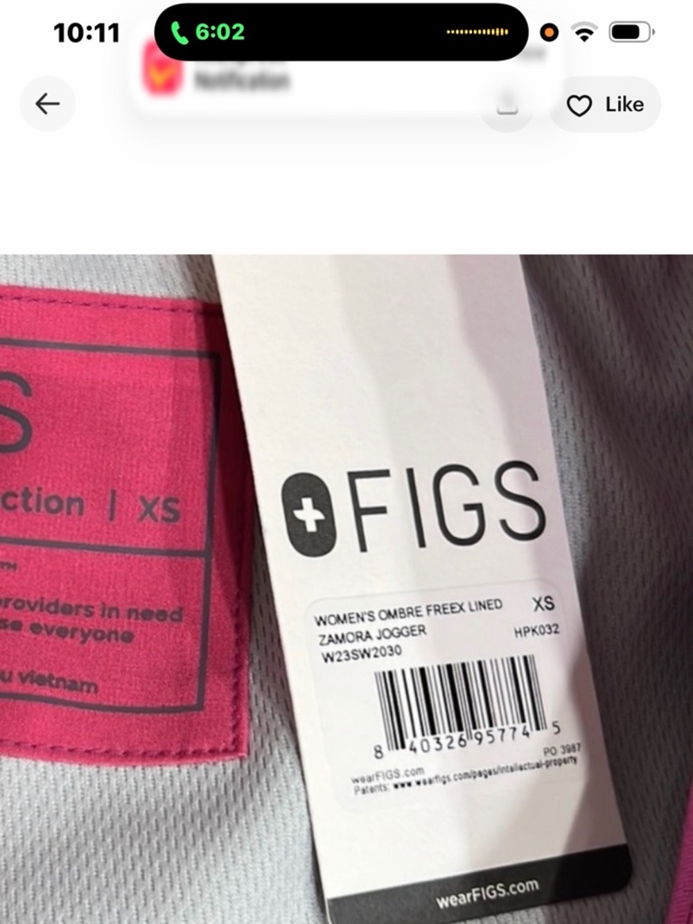 Figs Zamora™ FREEx™ Lined Jogger Scrub Pants  Ombre  Sunset NWT Size XSP - Picture 4 of 7